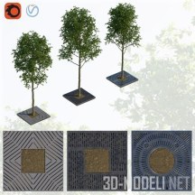 3d-модель Три дерева и решетки