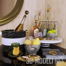 3d-модель Посуда для бара, напитки, фрукты