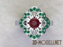 3d-модель Красивое кольцо с цветком