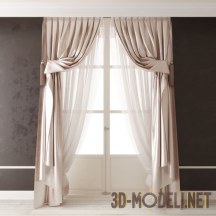 3d-модель Шелковые шторы для небольшого окна