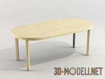 3d-модель Овальный стол из светлого дерева