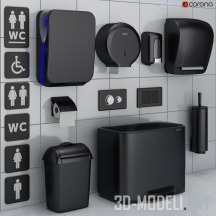 3d-модель Аксессуары для ванной (черный цвет)