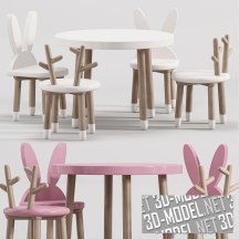 3d-модель Набор обеденной мебели для малышей