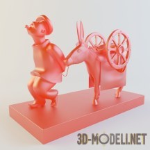 3d-модель Статуэтка «Старик и ослик»