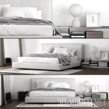 3d-модель Белая кровать Richard B&B Italia