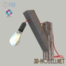 3d-модель Деревянная настольная лампа