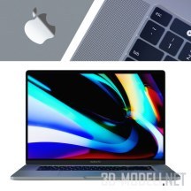 3d-модель Ноутбук 16-inch MacBook Pros (Silver, Space Gray)