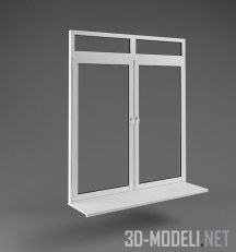 Белое металлопластиковое окно с подоконником