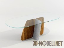 3d-модель Овальный журнальный стол с оригинальной ножкой