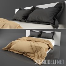 3d-модель Двуспальная кровать белого цвета