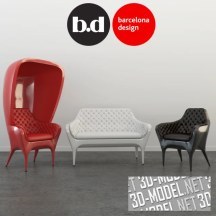 3d-модель Кресла и диван Showtime от BD Barcelona Design