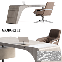 3d-модель Набор от Giorgetti, стол Tenet и кресло Jab Bond