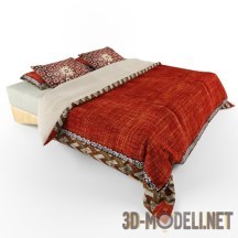 3d-модель Кровать Maestro, с красным покрывалом