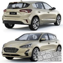 3d-модель Хэтчбек Ford Focus 1.0 Ecoboost 2018