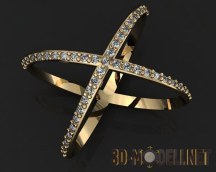 3d-модель Х-образное кольцо из золота