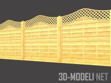 3d-модель Деревянный забор, имитирующий плетенку