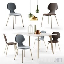 3d-модель Pode Chiba стул, столо Hux, Tonincasa светильники и декор