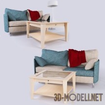 3d-модель Столик, софа и светильник от IKEA