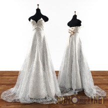 3d-модель Атласное свадебное платье