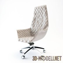 3d-модель Роскошное кабинетное кресло с декоративной прострочкой