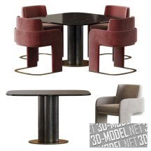 3d-модель Стол Goya от Arflex и кресло Odisseia от Dooq
