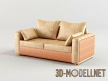 3d-модель Диван и кресло из кожи и дерева