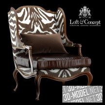 3d-модель Кресло Loft&Concept THRONE ZEBRA