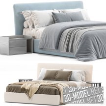 3d-модель Двуспальная кровать Zalf SLIM