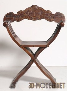 3d-модель Антикварный стул Savonarola