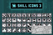3d-ассет: Cyberpunk Skills Pixelated Icon Pack
