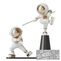 3d-модель Фарфоровые фигурки Кунг-фу астронавтов