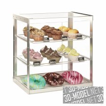 3d-модель Кондитерская витрина с маффинами и пончиками