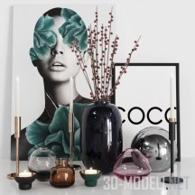 3d-модель Декор со свечами и вазами от H&M
