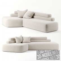 3d-модель Белый «десертный» диван Rift от Moroso