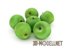 3d-модель Сочные зеленые яблоки