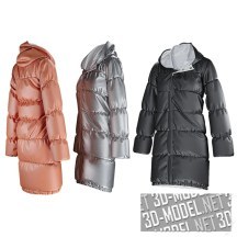 3d-модель Женские зимние удлиненные куртки