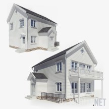 3d-модель Белый дом с балконом