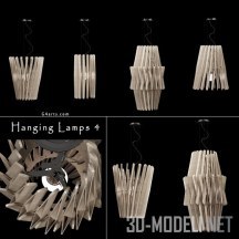 3d-модель Набор подвесов из светлого дерева