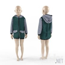 3d-модель Вязаная детская куртка на манекене
