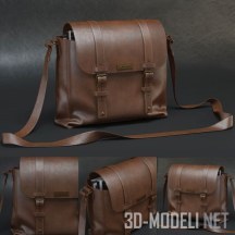 3d-модель Кожаная сумка с книгами