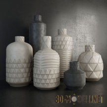3d-модель Набор керамических ваз от west elm