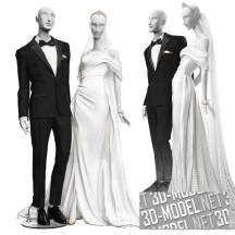 3d-модель Свадебная одежда на манекенах Juno