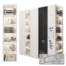 3d-модель Белый шкаф для детской комнаты