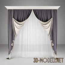 3d-модель Двусторонняя штора в классическом стиле