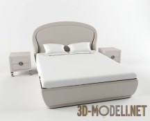 3d-модель Двуспальная кровать с тумбами