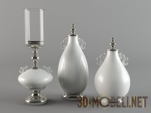3d-модель Две грушевидные вазы и подсвечник