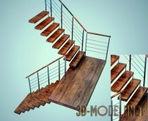 3d-модель Модульная деревянная лестница