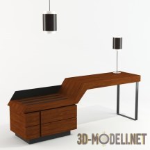 3d-модель Письменный стол с двумя лампами