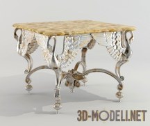 3d-модель Журнальный столик с ковкой и фигурами лебедей