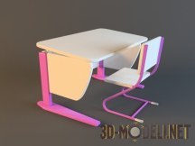 3d-модель Парта и стул